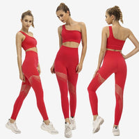Hollow Out Mesh Patchwork spor seti
