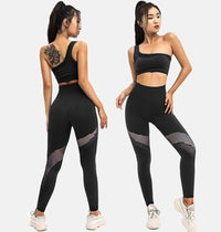 Hollow Out Mesh Patchwork spor seti
