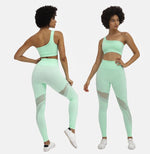 Hollow Out Mesh Patchwork spor seti