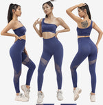 Hollow Out Mesh Patchwork spor seti